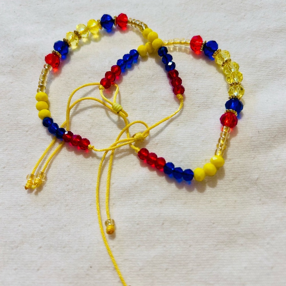 Colorful Colombian Flag color Beaded Bracelets